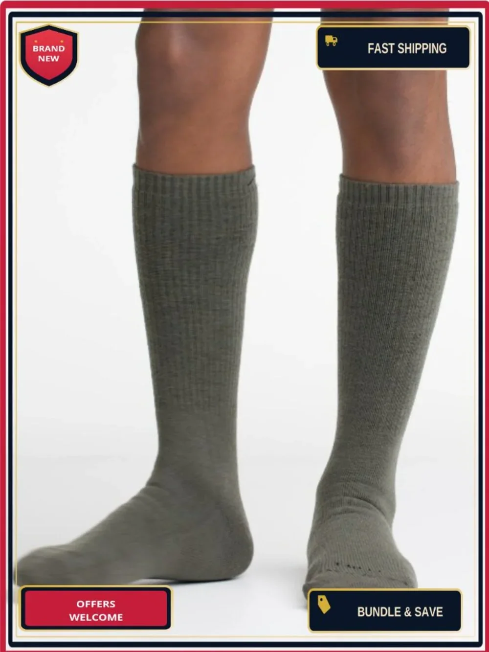 Heavyweight Merino Wool Boot Socks, True Seamless, Mid-Calf, Hiking & Tactical